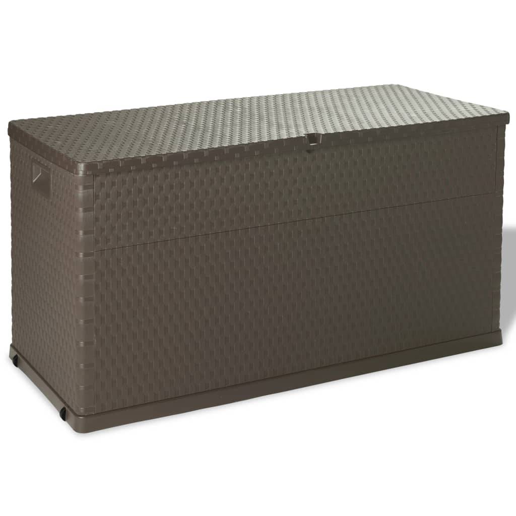 Helloshop26 - Boîte à coussins coffre de rangement de jardin résine tressée 120 x 56 x 63 cm pp rotin - Imagen 1