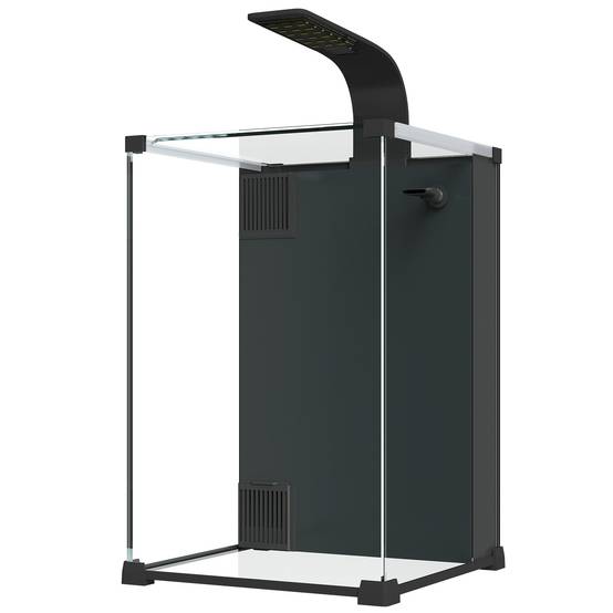 Nano aquarium verre trempé pour poissons kit complet filtre pompe éclairage LED noir - ComfortXL Outdoor Living - Image 2