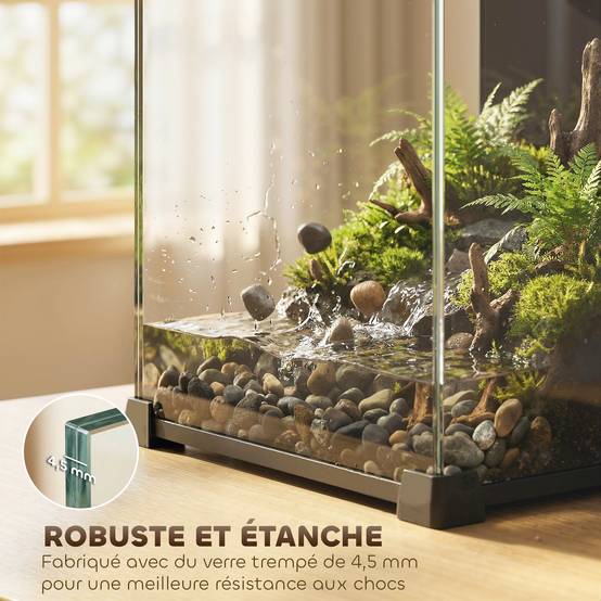 Nano aquarium verre trempé pour poissons kit complet filtre pompe éclairage LED noir - ComfortXL Outdoor Living - Image 10