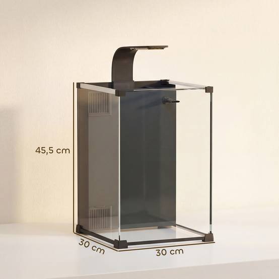 Nano aquarium verre trempé pour poissons kit complet filtre pompe éclairage LED noir - ComfortXL Outdoor Living - Image 5