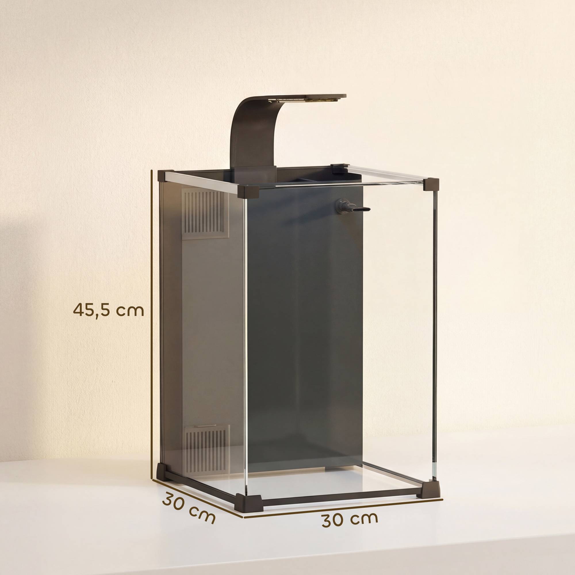 Nano aquarium verre trempé pour poissons kit complet filtre pompe éclairage LED noir - ComfortXL Outdoor Living - Image 5