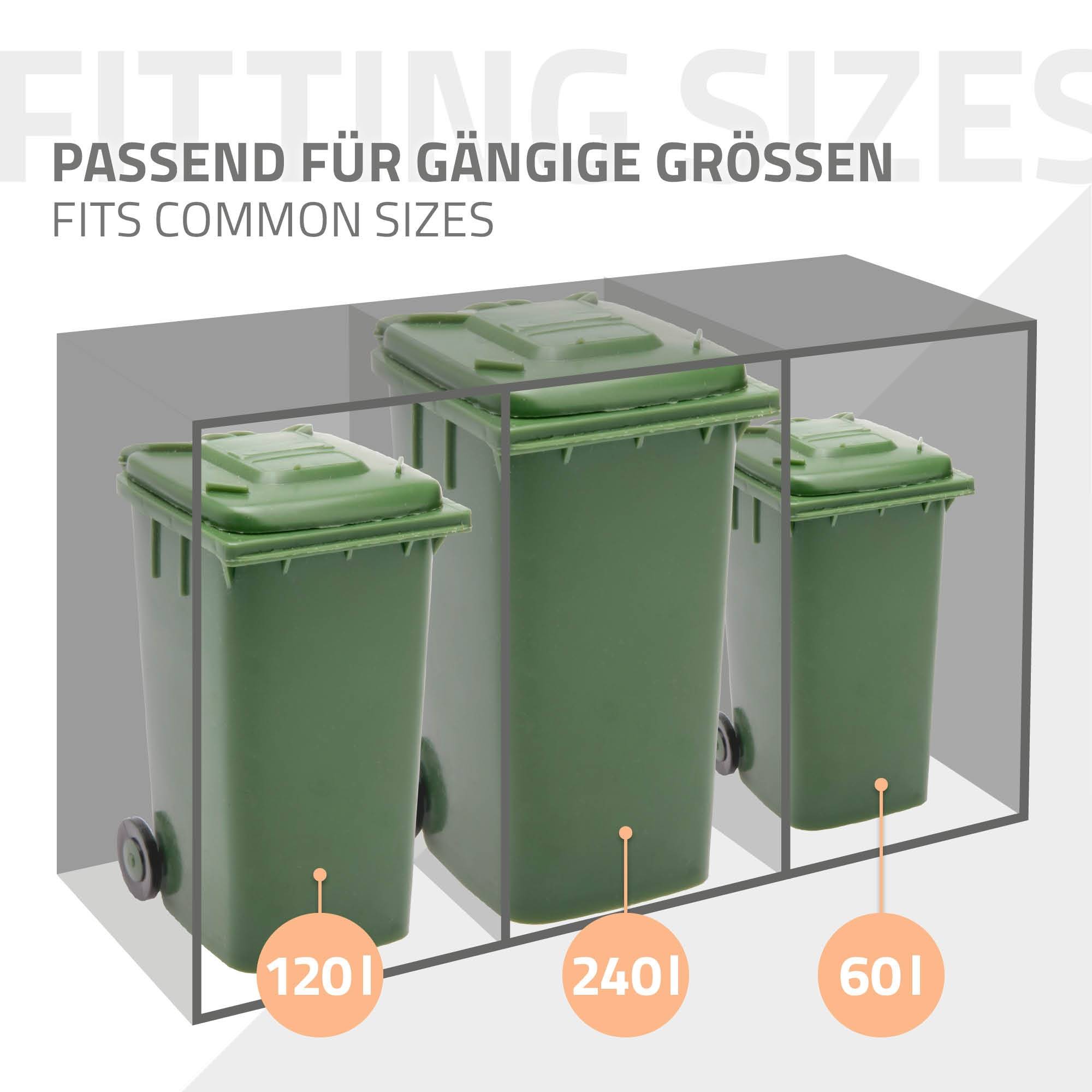 Ml-Design - Abri pour 1 poubelle 68x80x116,3 cm capacité de 60 à 240 litres anthracite en acier couvercle rabattable et porte résistant aux intempéries - Imagen 6