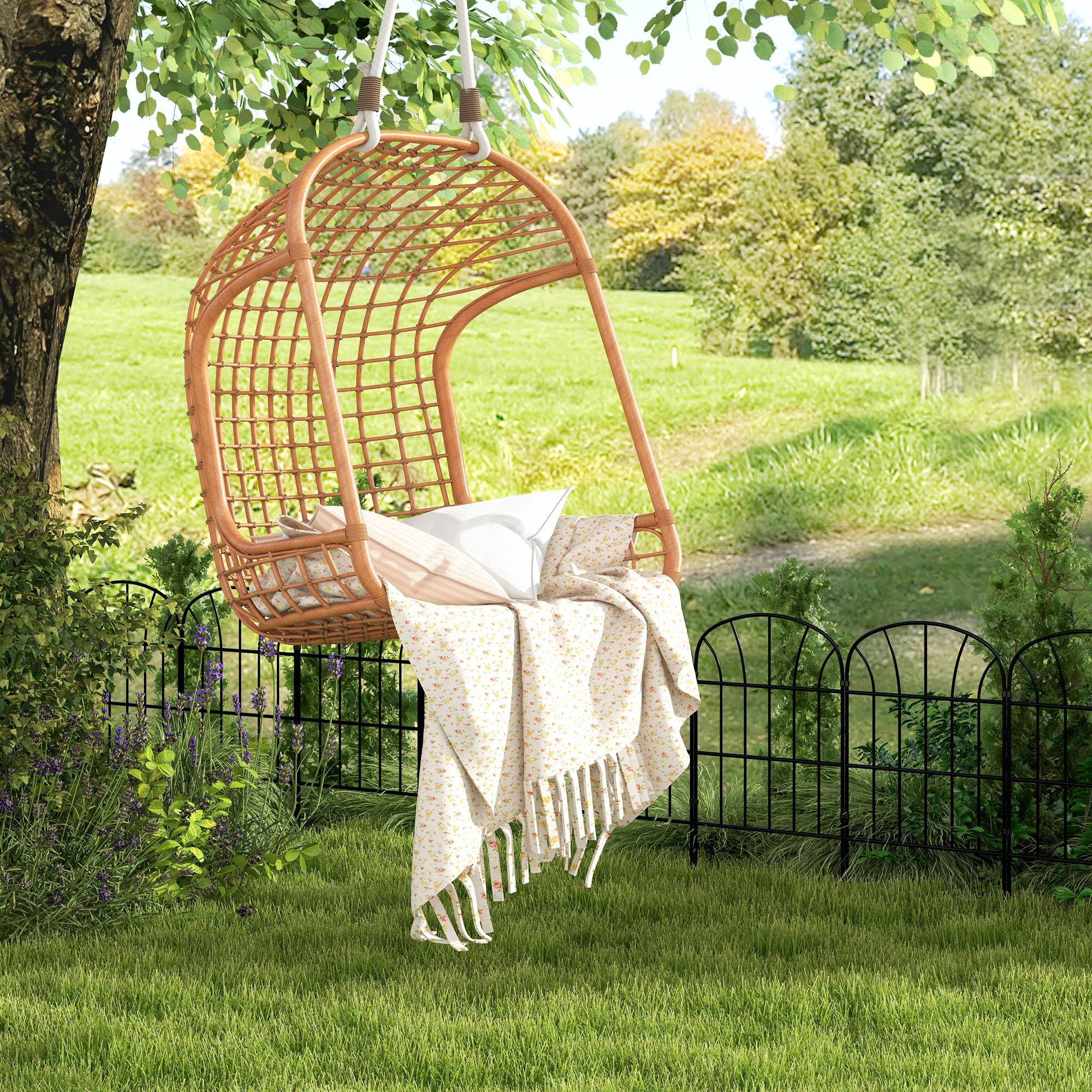 Lot de 8 clôtures de jardin décoratives, bordures en métal noir avec ornements - 264 x 61 cm noir - Image 9