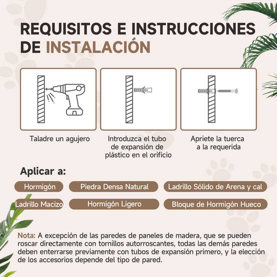 Parcours Mural pour Chat 4 Pièces avec Griffoirs Sisal Étagères et Plateformes Beige - ComfortXL Outdoor Living - Image 9