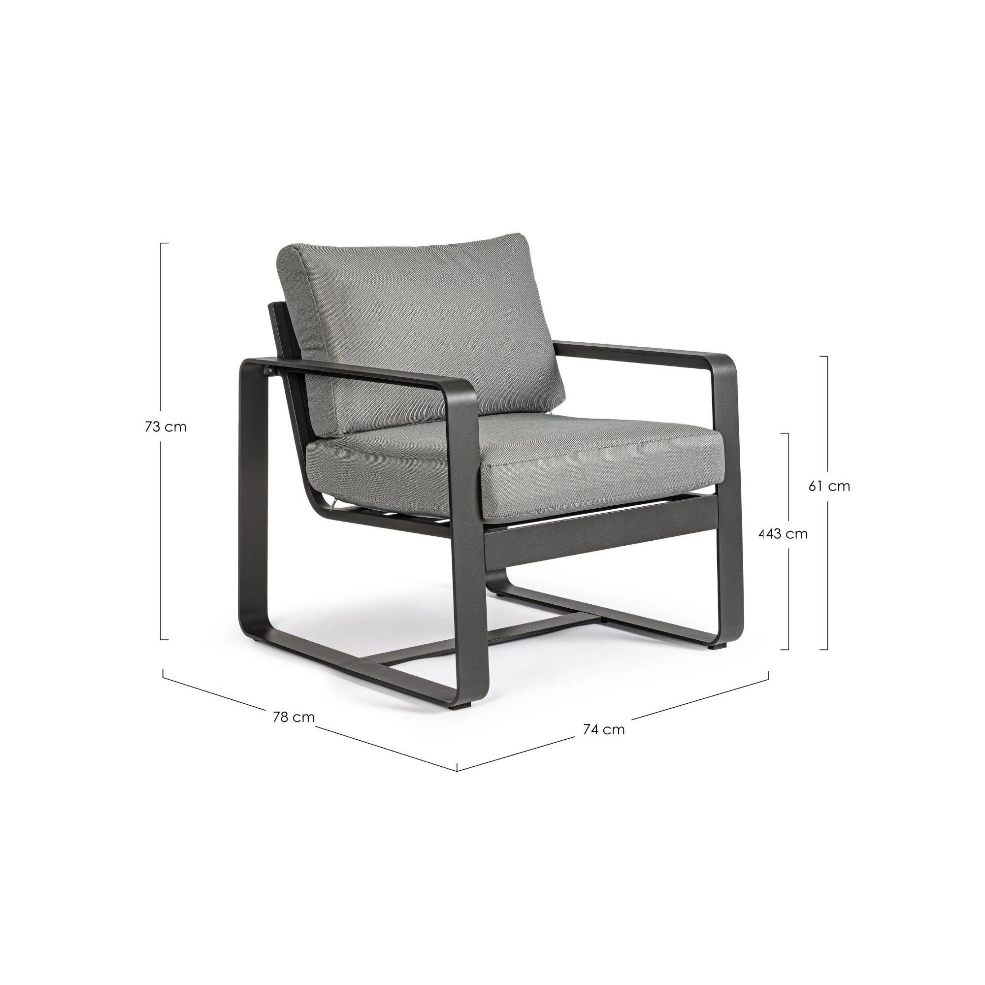 Autre - Fauteuil de jardin en aluminium et tissu (lot de 2) - ETRETAT - Imagen 9