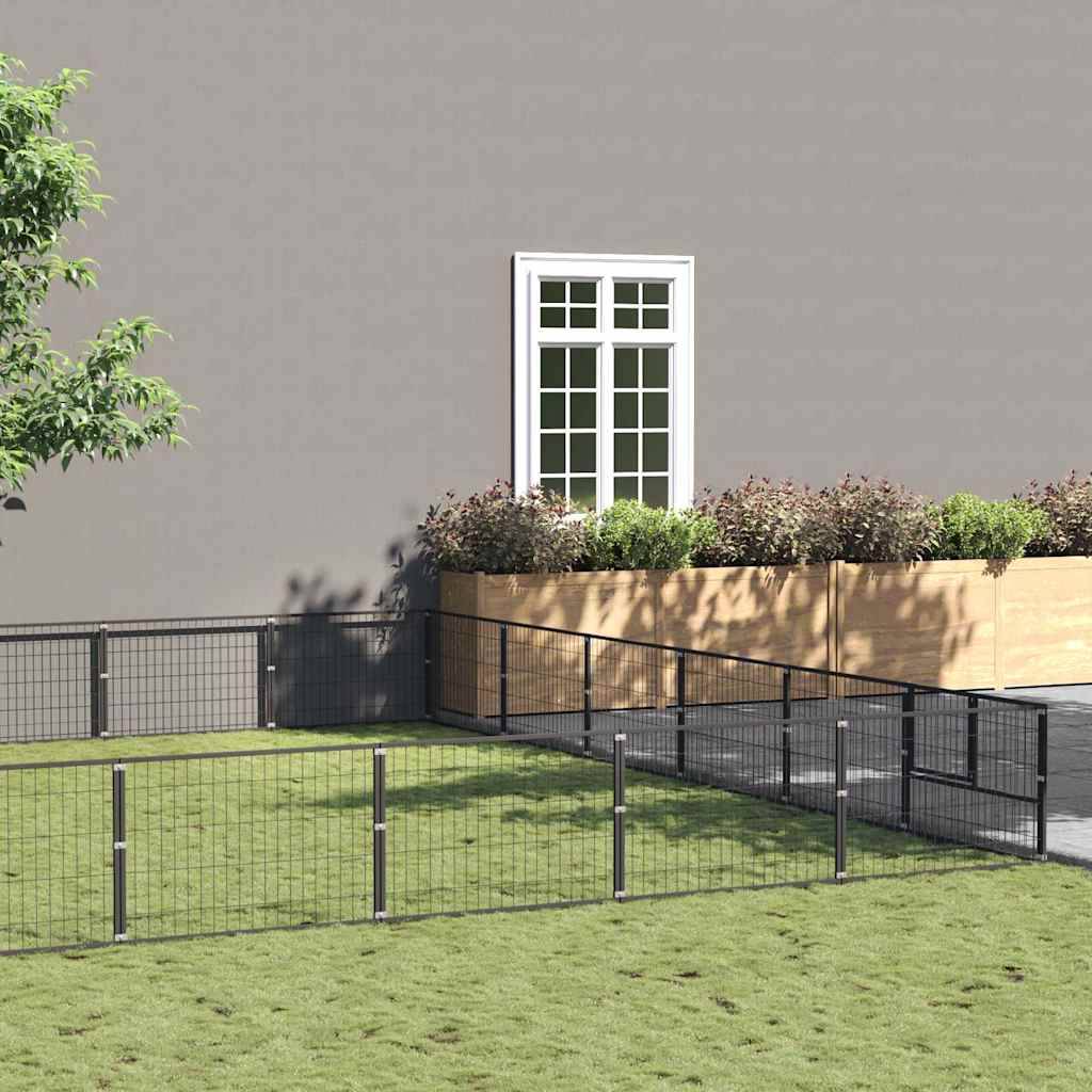 Vidaxl - Chenil Noir 36 m² Acier vidaXL 3082169 - Imagen 1