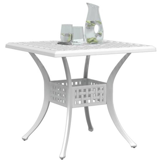 Table de jardin aluminium coulé blanc 80 x 80 x 75 cm - PANGIVO - Image 4