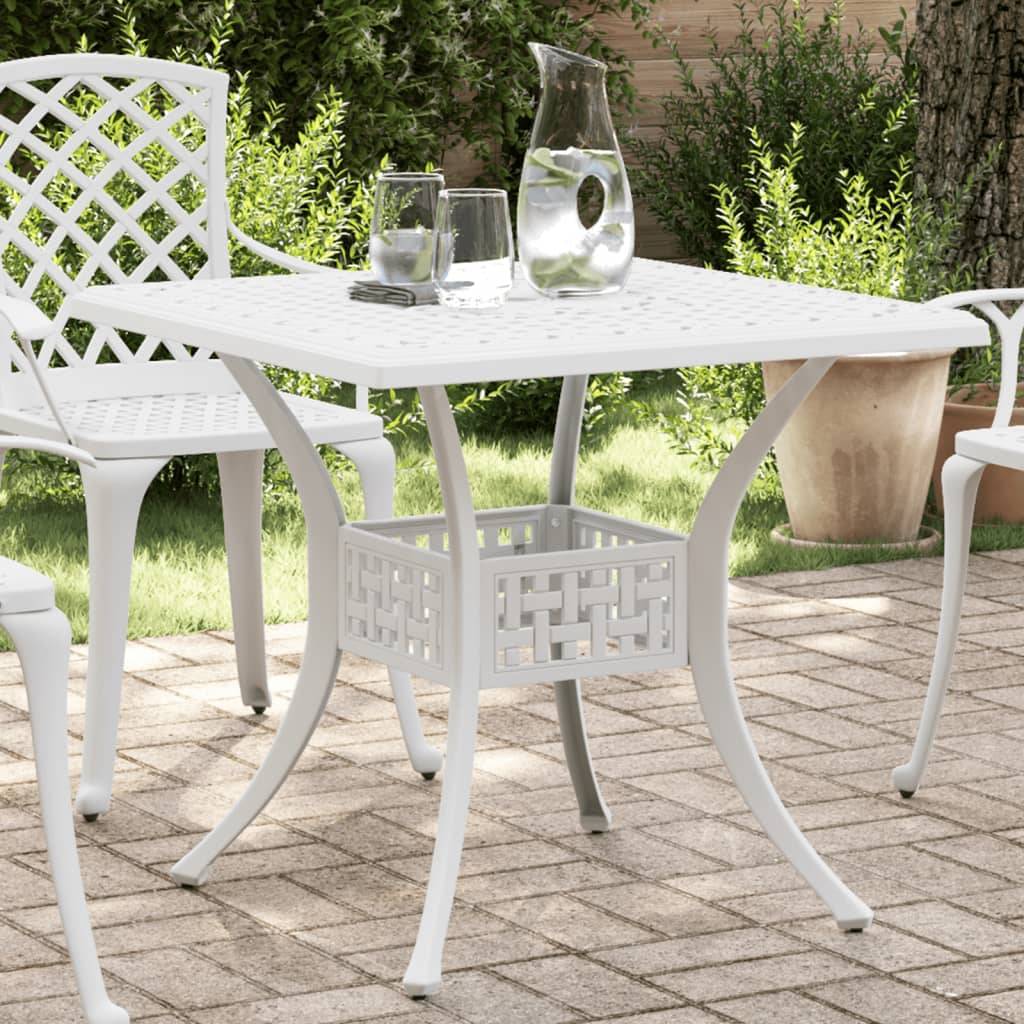 PANGIVO - Table de jardin aluminium coulé blanc 80 x 80 x 75 cm - PANGIVO