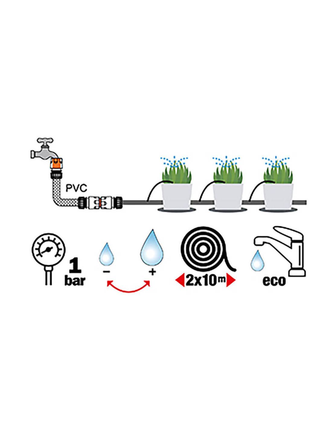 Ribimex - Kit d'irrigation goutte à goutte pour parterres ou suspensions - Imagen 4