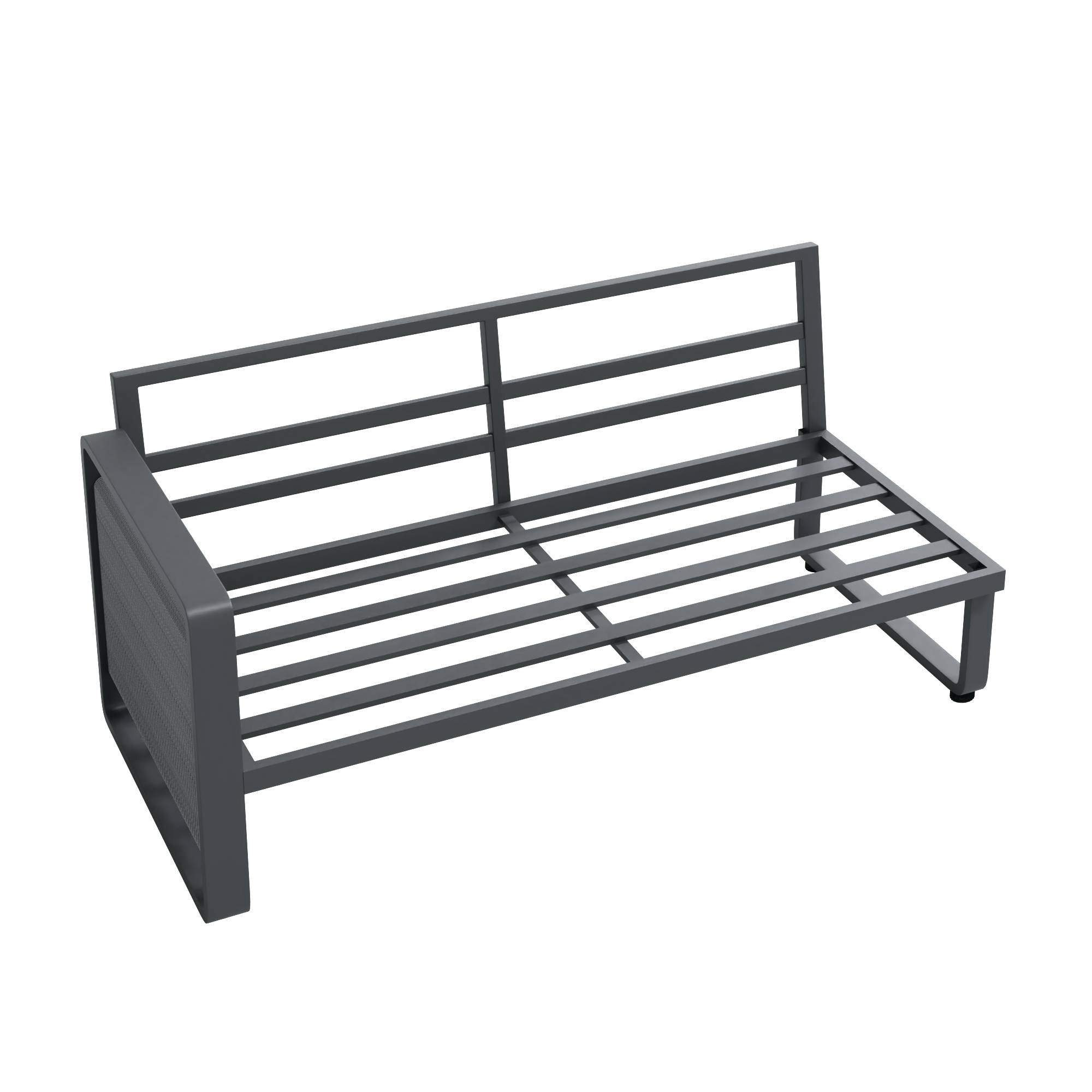 Salon de jardin angle métal et corde terrasse extérieur modulable 7 places gris - ComfortXL Outdoor Living - Image 8