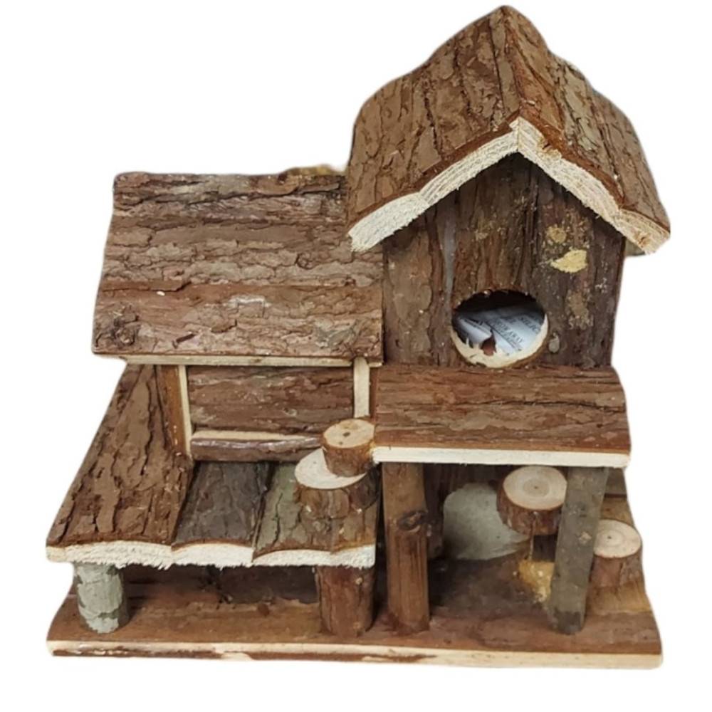Maison Birte en bois naturel pour petit rongeurs - Imagen 1