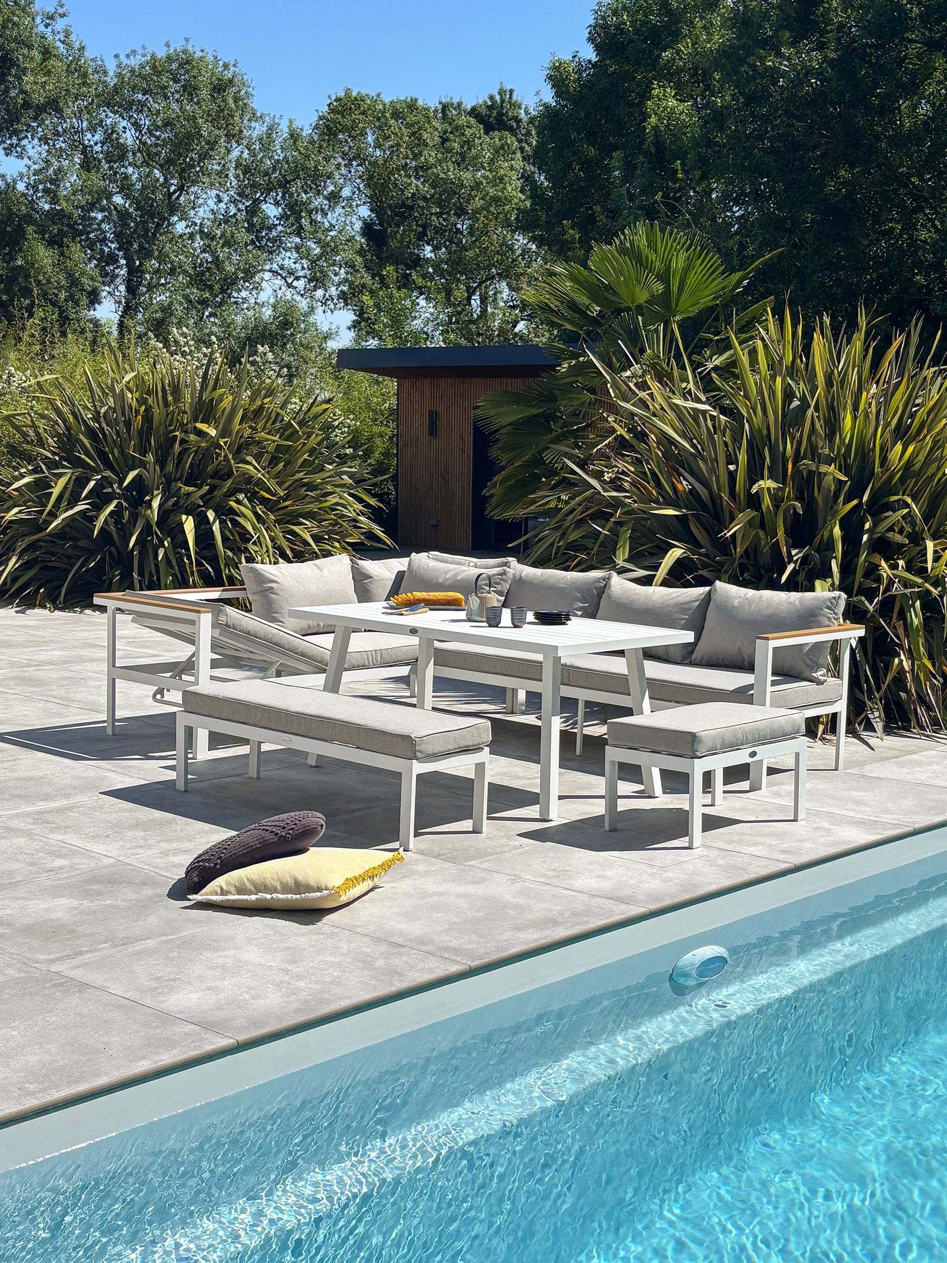 Ensemble repas de jardin MAJARI - BLANC - REMARQUABLE - Image 2