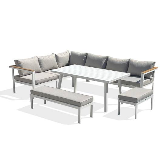 Ensemble repas de jardin MAJARI - BLANC - REMARQUABLE - Image 1
