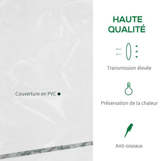 Outsunny - Serre de jardin balcon avec 4 étagères 143x73x195cm porte zippée enroulable, pour plantes fleurs intérieur/extérieur acier transparent - Outsunny - Image 4