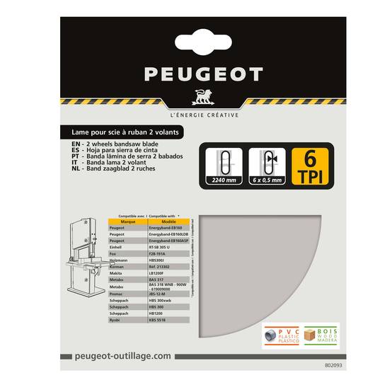 Lame de scie à ruban 2240x6mm 6TPI - PEUGEOT OUTILLAGE - 802093 - Imagen 2