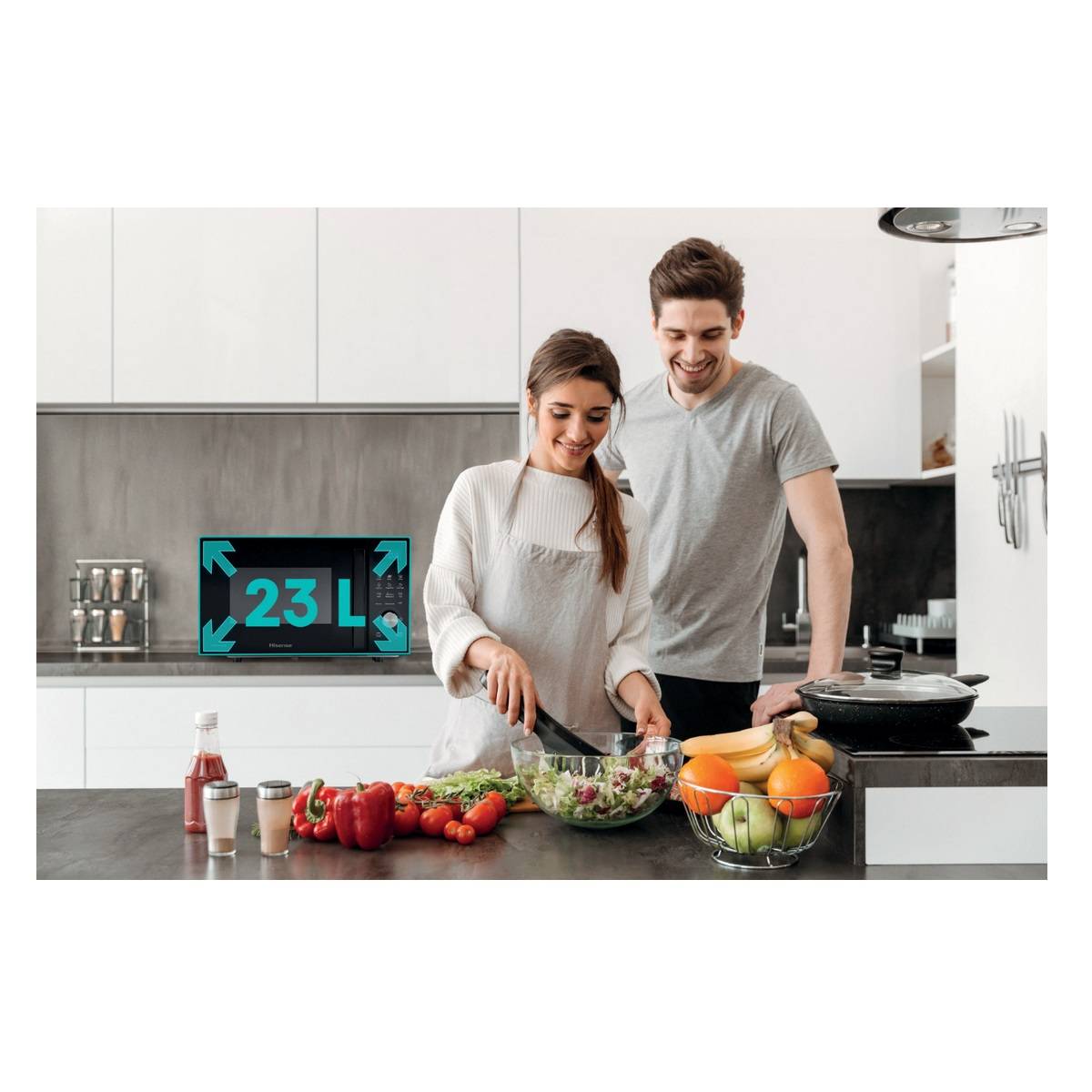 Micro-ondes grill 23l 800w noir H23MOBSD1HG Hisense - Image 7