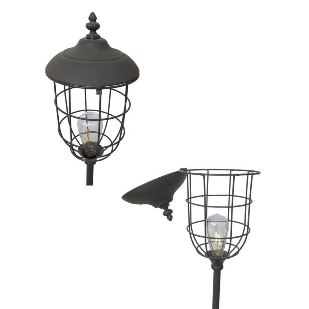 Lampadaire luminaire salon industriel rétro sur pied LED métal gris 140cm Chemin de campagne - Imagen 6