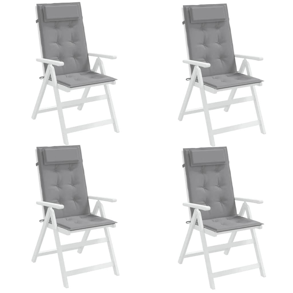 Coussins de chaise à dossier haut tissu oxford gris 120 x 50 x 3 cm - PANGIVO - Image 4