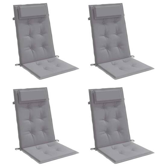 Coussins de chaise à dossier haut tissu oxford gris 120 x 50 x 3 cm - PANGIVO - Image 3