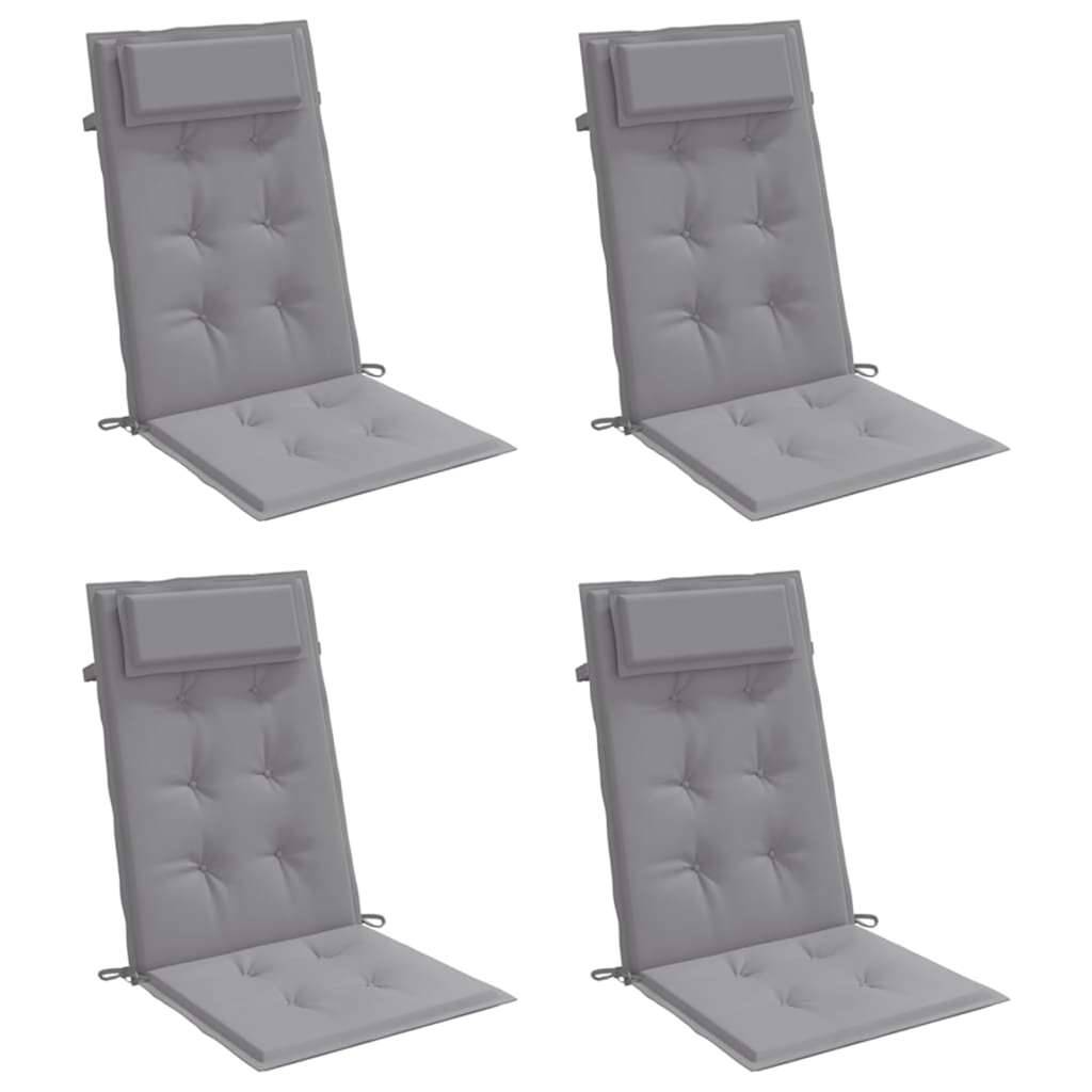 Coussins de chaise à dossier haut tissu oxford gris 120 x 50 x 3 cm - PANGIVO - Image 3