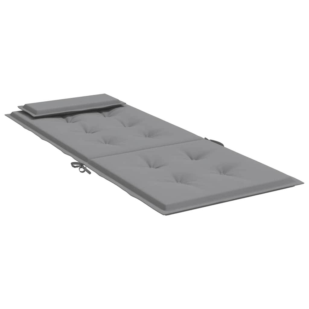 Coussins de chaise à dossier haut tissu oxford gris 120 x 50 x 3 cm - PANGIVO - Image 6