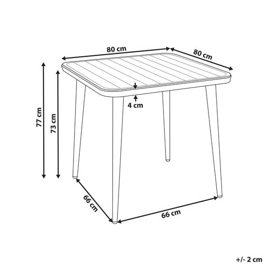 Table de repas, 2 Personnes Aluminium Beige clair NATURNO - Beliani - Image 2