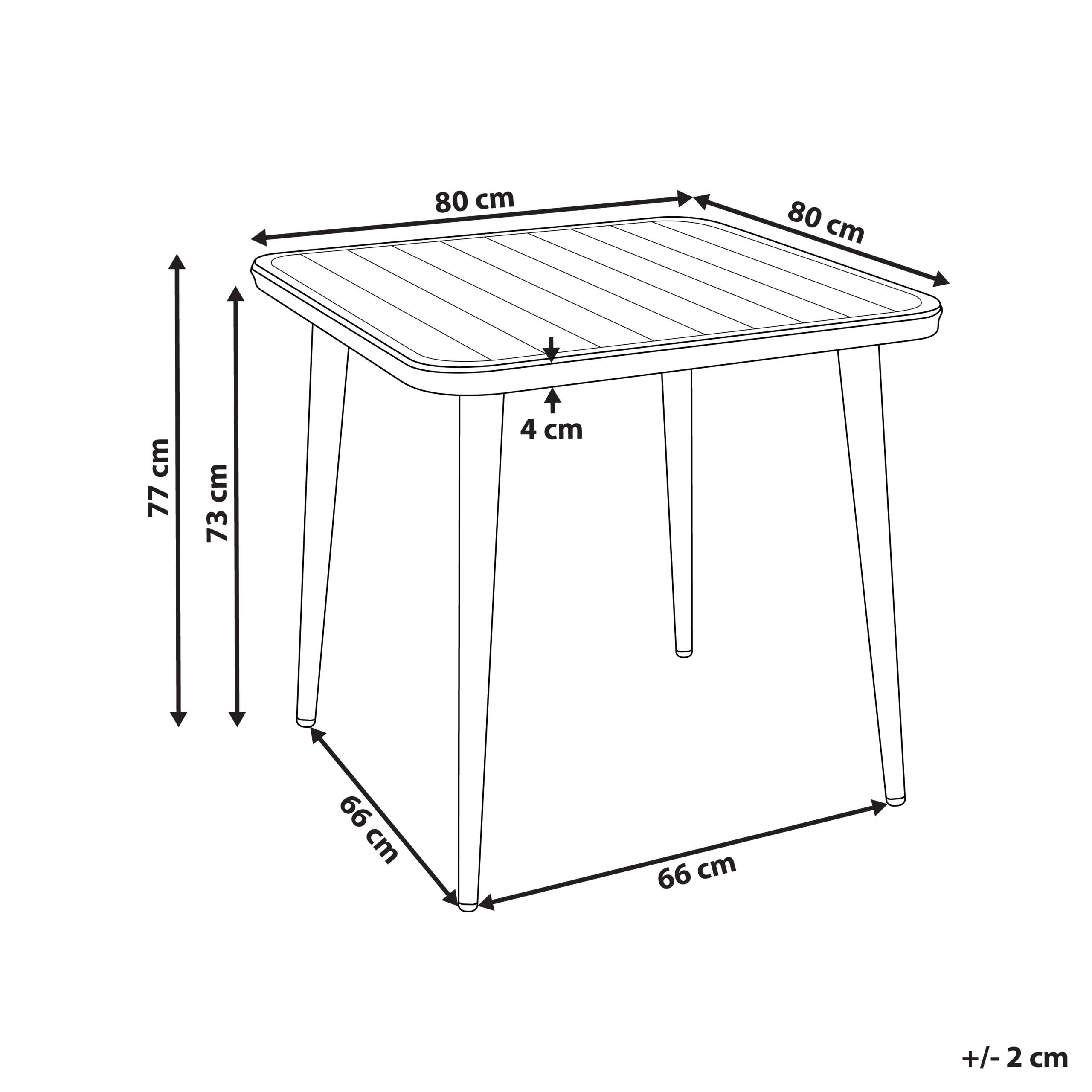 Table de repas, 2 Personnes Aluminium Beige clair NATURNO - Beliani - Image 2