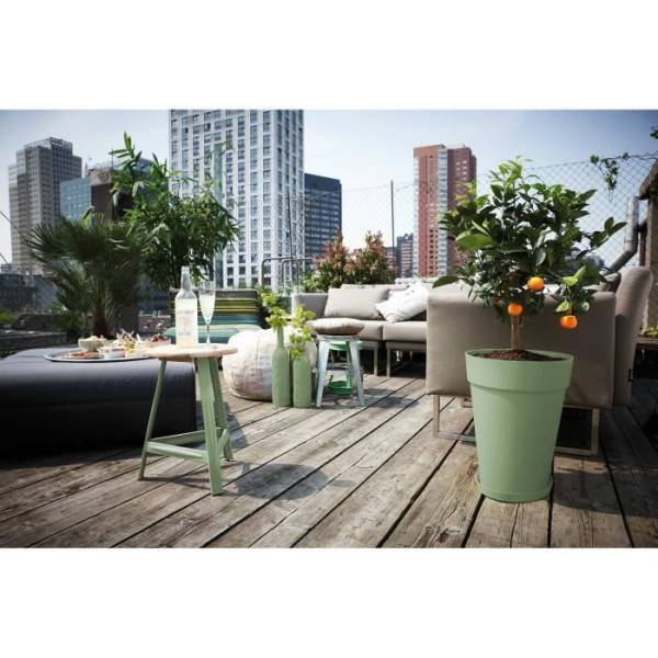 ELHO Loft Urban Pot de fleurs rond Haut 35 - Vert - Ø 34 x H 45 cm - extérieur - 100% recyclé - Imagen 5