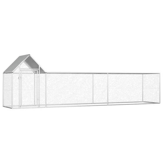 Poulailler acier argent 5 x 1 x 1,5 m - Prolenta premium p3191.8 - Image 2