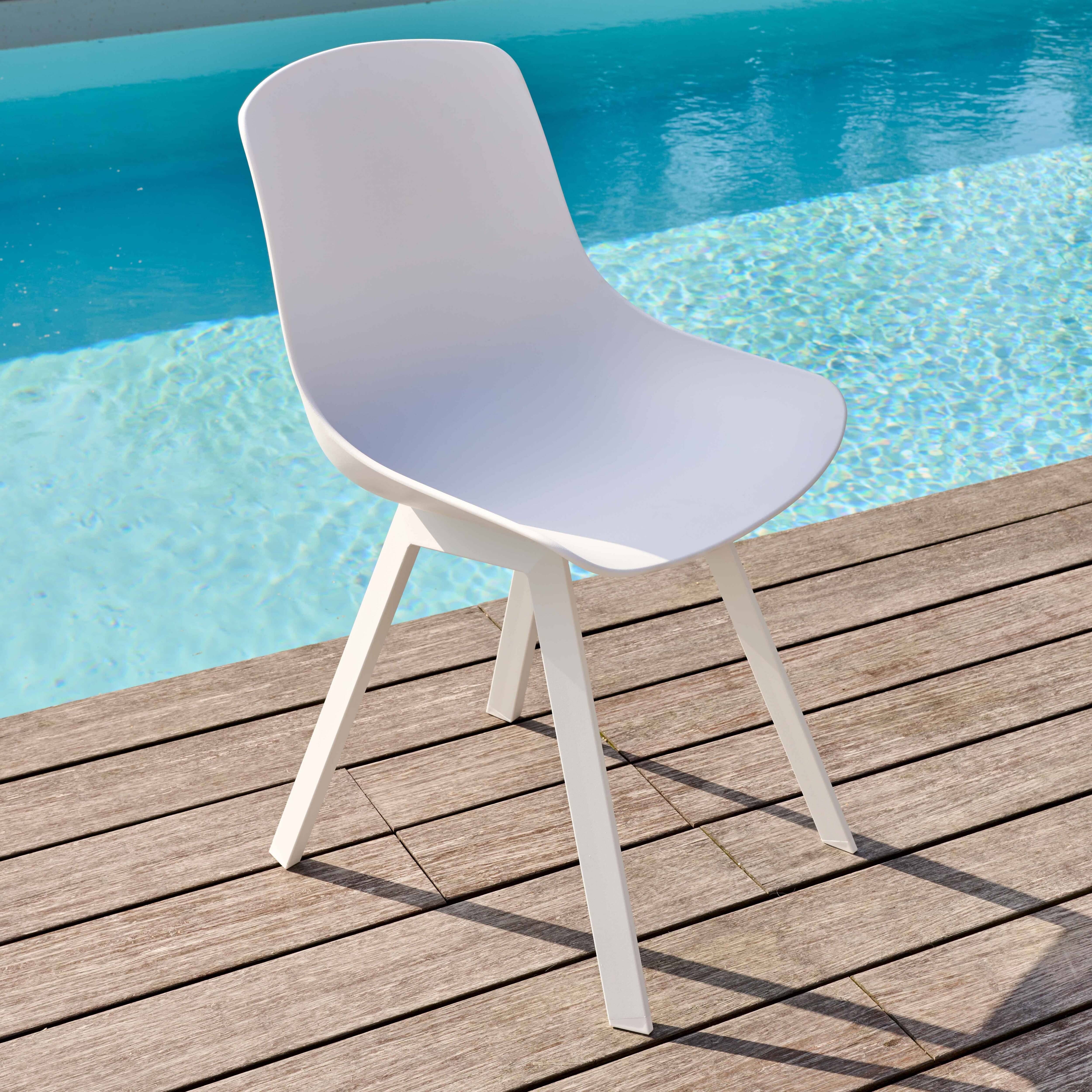Oviala - Lot de 4 chaises d'extérieur blanc Samoa - Oviala - Imagen 3