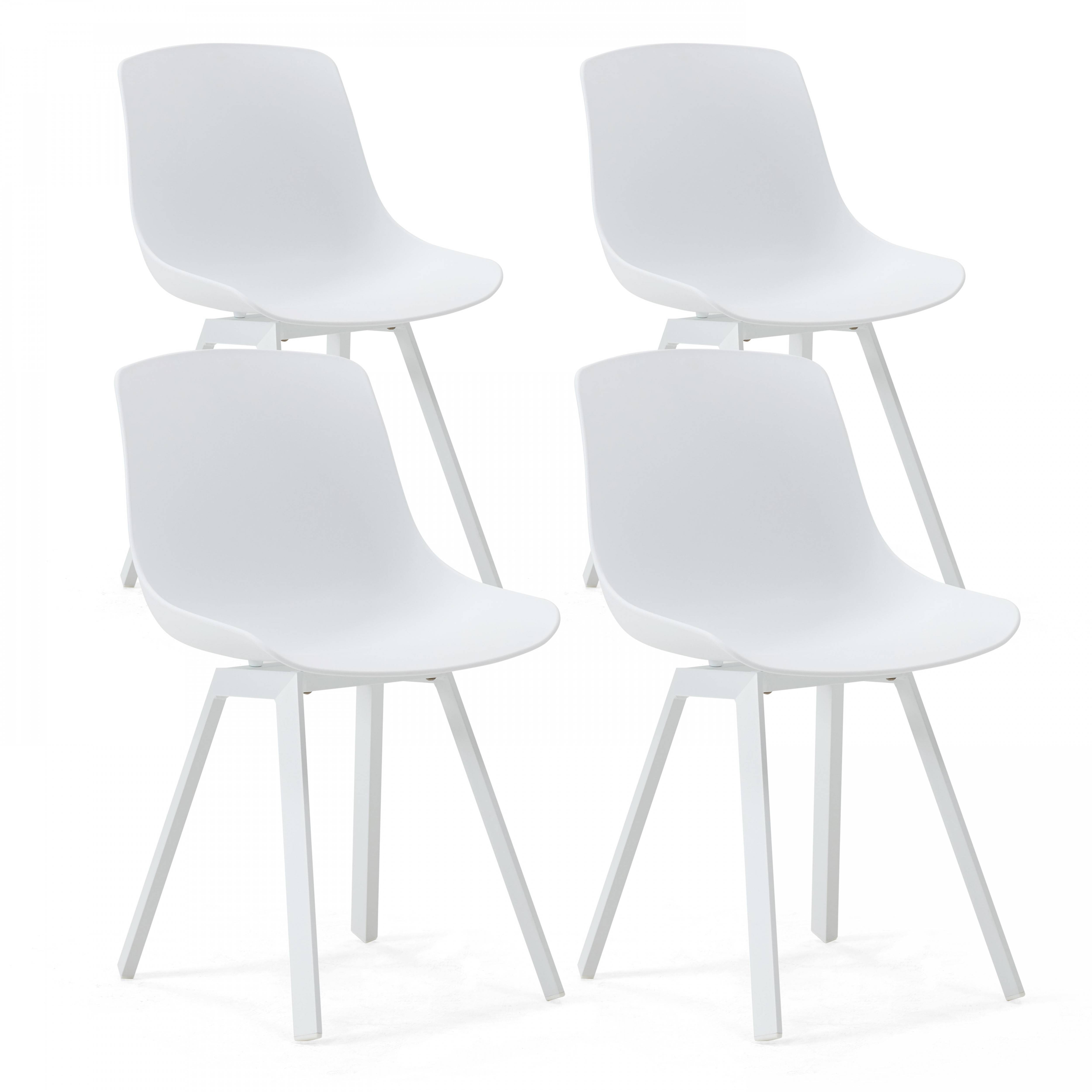 Oviala - Lot de 4 chaises d'extérieur blanc Samoa - Oviala - Imagen 1