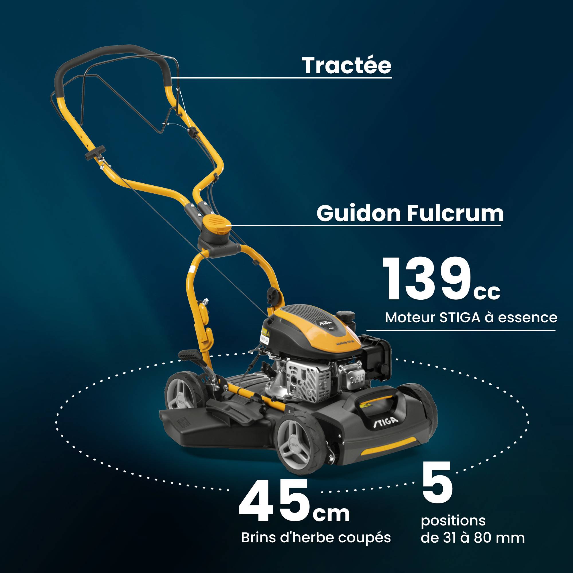Stiga - Tondeuse MULTICLIP 747 SD, 139cc, largeur 45 cm, roues motrices avant - STIGA - Image 7