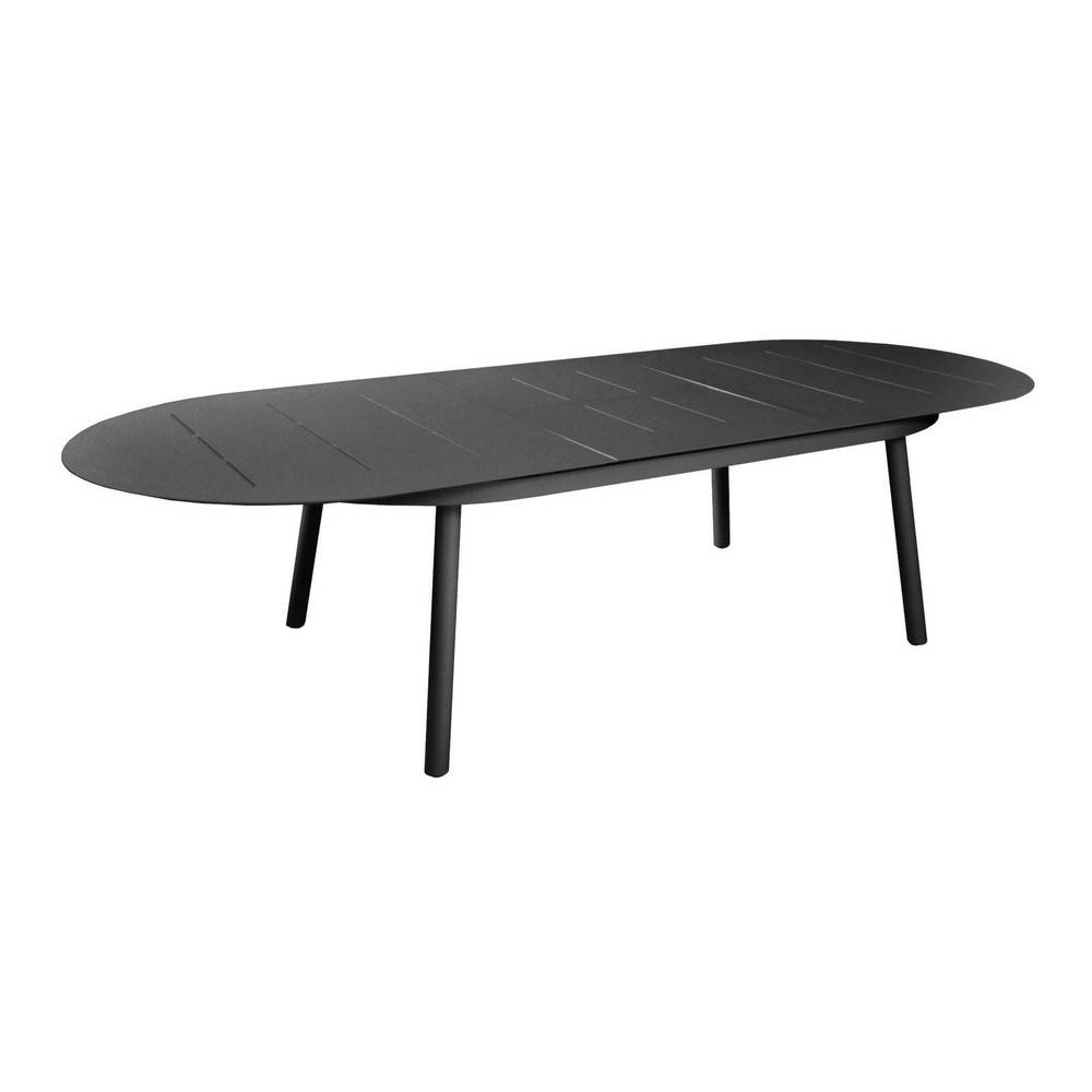 Proloisirs - Table de jardin oblongue Dublin 230 / 300 x 120 cm - graphite - Aluminium PROLOISIRS