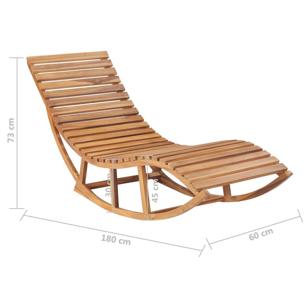 Helloshop26 - Transat chaise longue bain de soleil lit de jardin terrasse meuble d'extérieur à bascule avec coussin bois de teck solide - Imagen 9