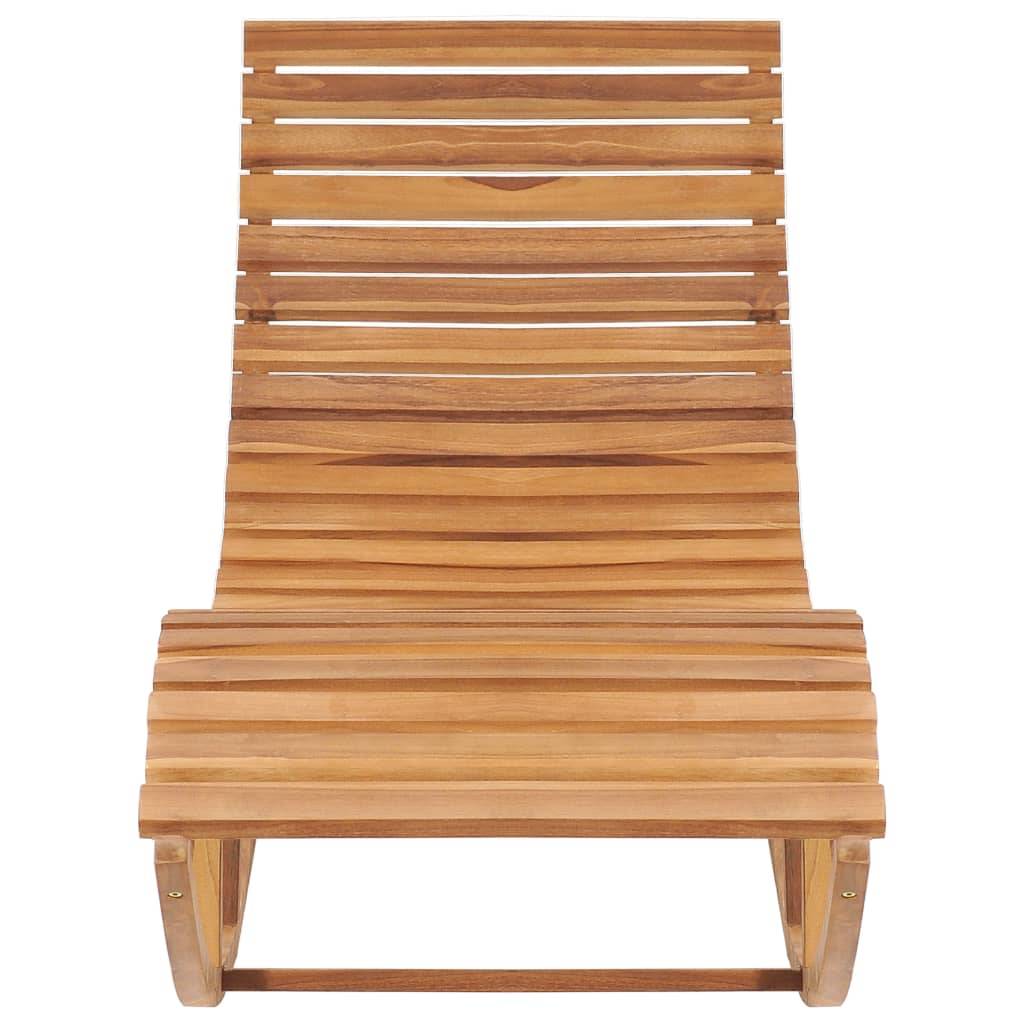 Helloshop26 - Transat chaise longue bain de soleil lit de jardin terrasse meuble d'extérieur à bascule avec coussin bois de teck solide - Imagen 3