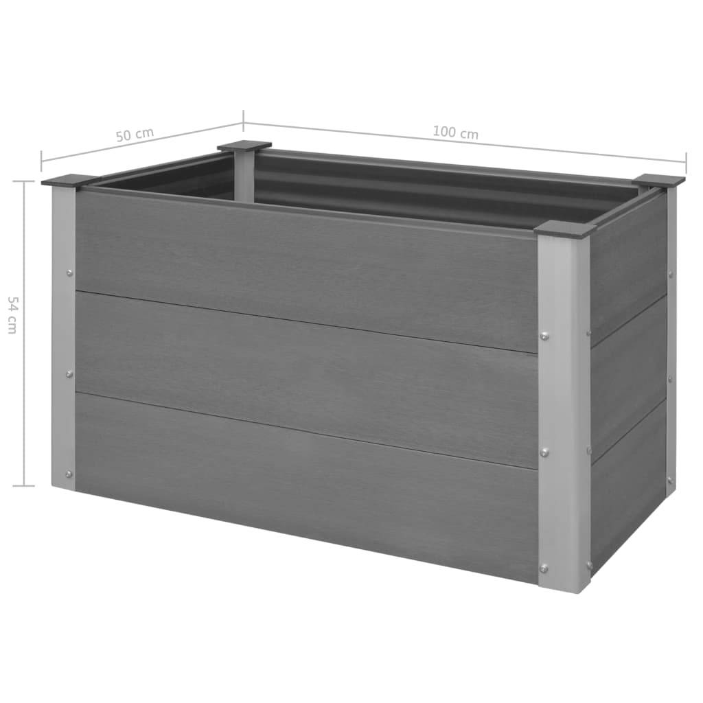 Helloshop26 - Jardinière lit surélevé plantes fleurs jardin WPC 100 x 50 x 54 cm gris - Imagen 5