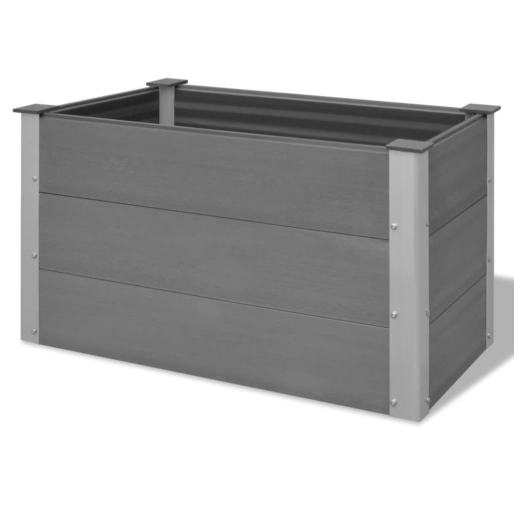 Helloshop26 - Jardinière lit surélevé plantes fleurs jardin WPC 100 x 50 x 54 cm gris - Imagen 1