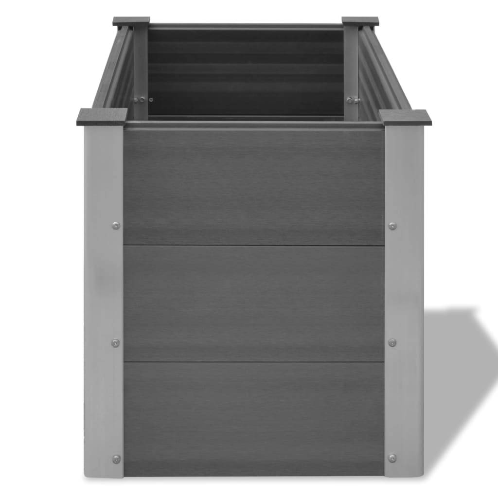 Helloshop26 - Jardinière lit surélevé plantes fleurs jardin WPC 100 x 50 x 54 cm gris - Imagen 4