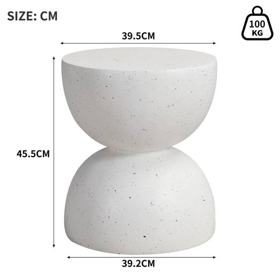 Table d'appoint d'extérieur en MgO, légère et pratique, en terrazzo blanc - Image 4
