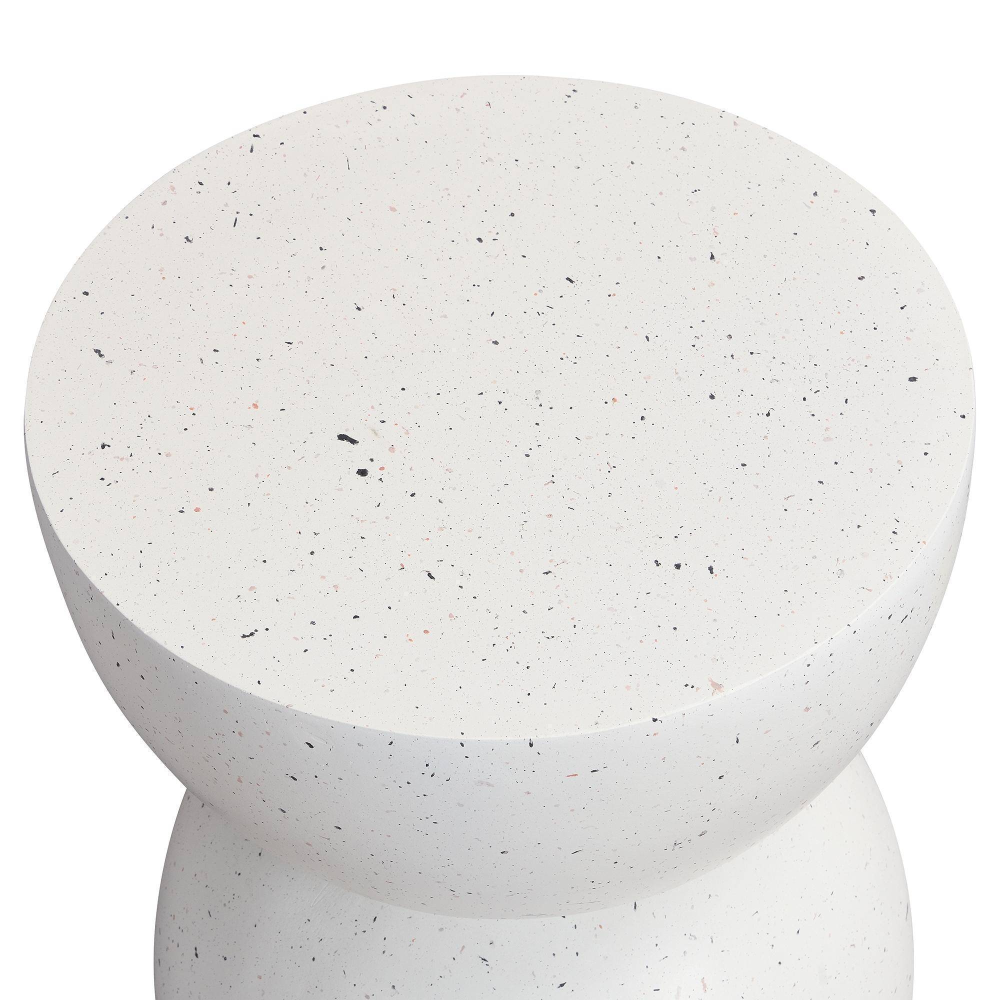 Table d'appoint d'extérieur en MgO, légère et pratique, en terrazzo blanc - Image 7