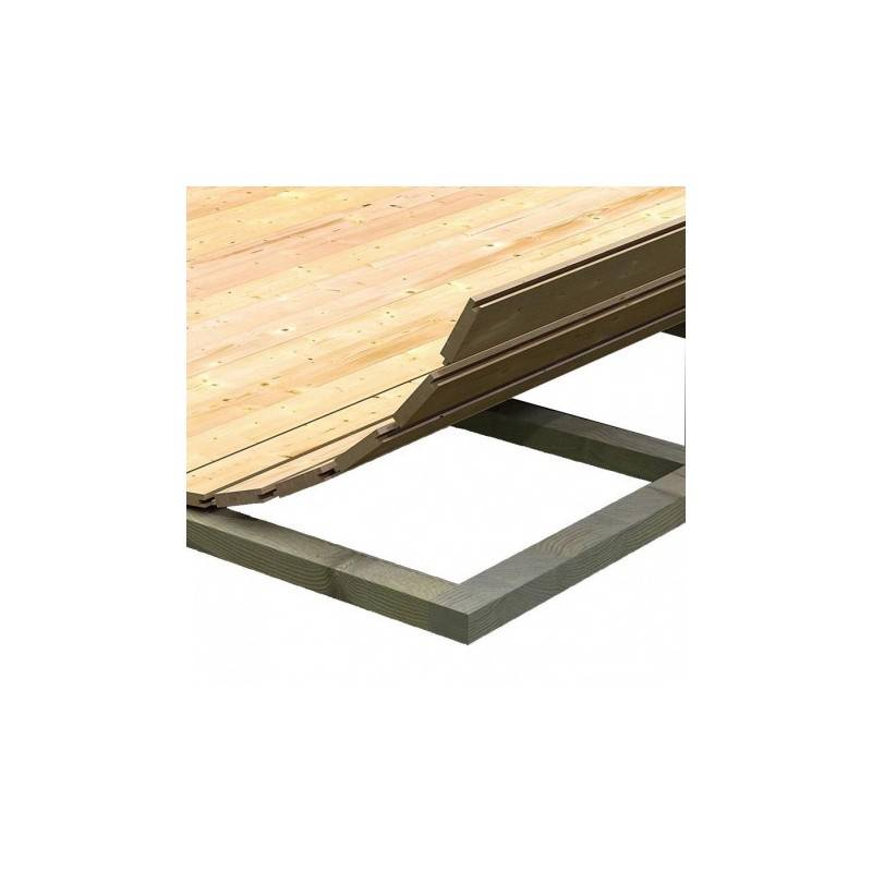 Abri de jardin adossé 4,85m² bois massif 19mm Juist 3 marron avec embase autoclave Karibu - Image 4