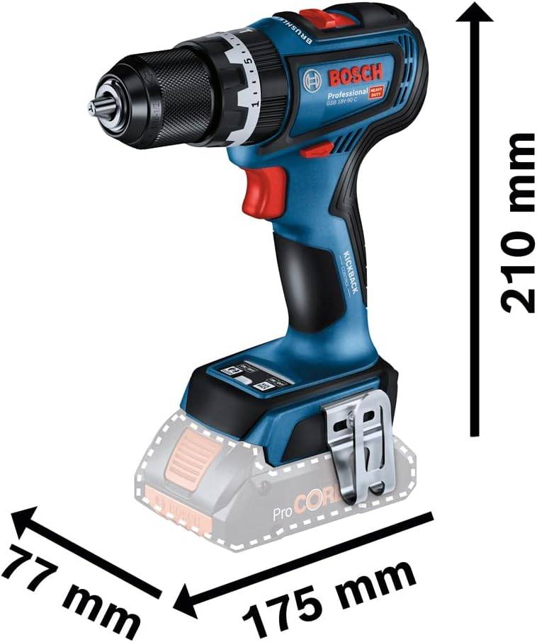 Bosch Professional - Perceuse visseuse percussion GSB 18V-90 C - BOSCH - sans batterie, ni chargeur - L-Boxx - 06019K6102 - Imagen 2