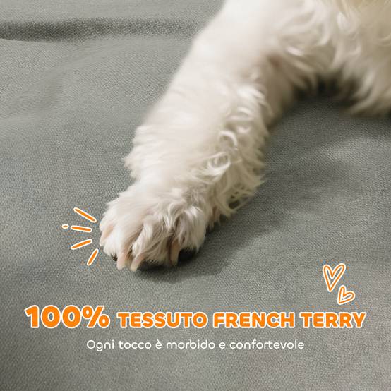 Fauteuil pour chien bois tissu éponge intérieur accoudoirs confort gris 66x42x28cm - ComfortXL Outdoor Living - Image 6