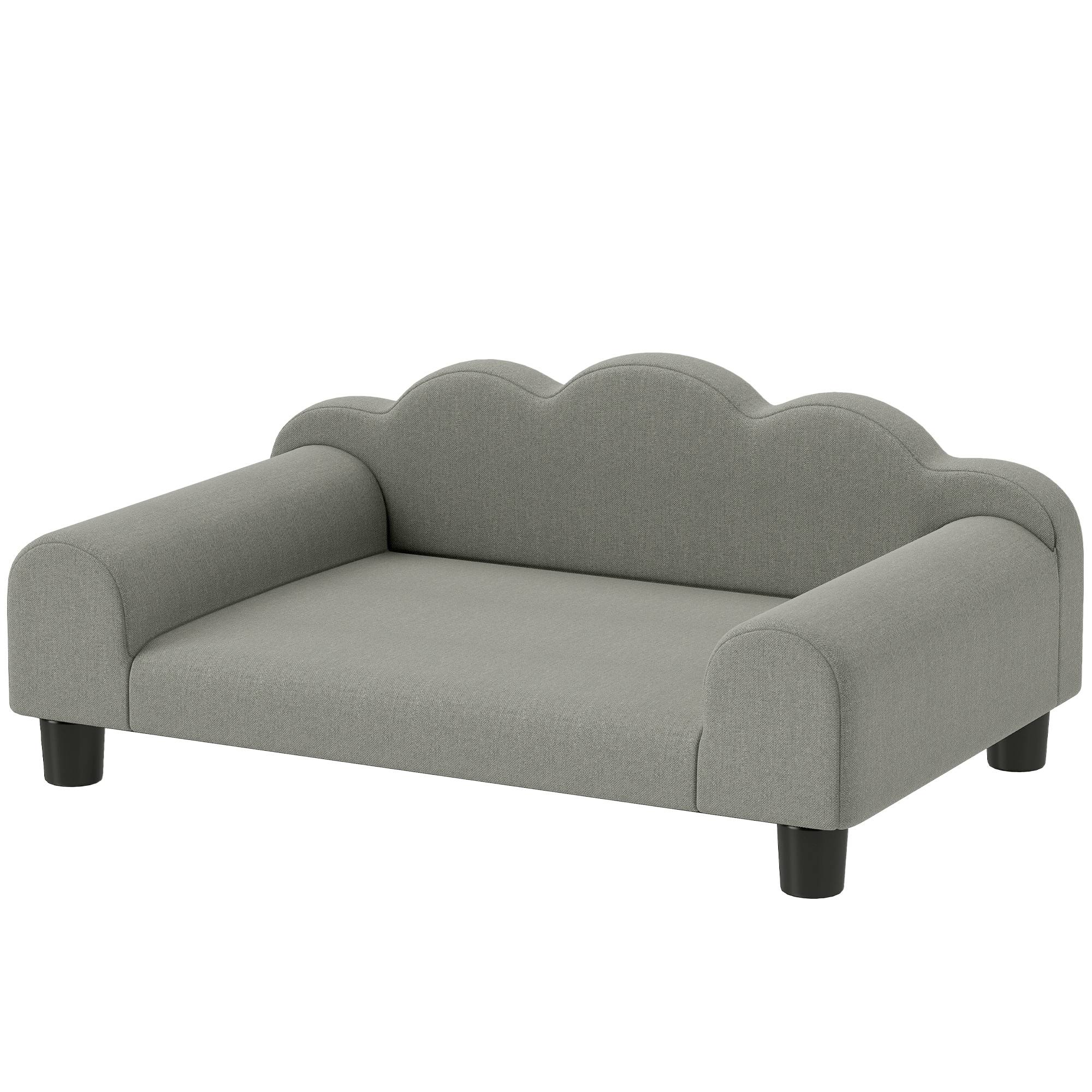 Fauteuil pour chien bois tissu éponge intérieur accoudoirs confort gris 66x42x28cm - ComfortXL Outdoor Living - Image 2