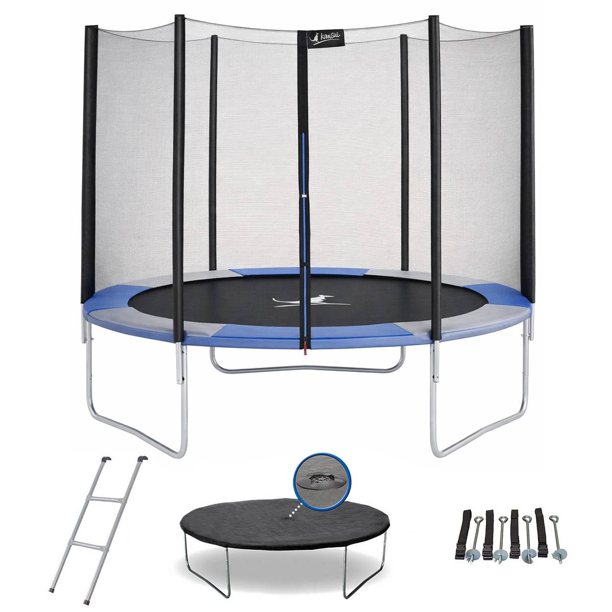 Kangui - Trampoline rond Ø 250cm avec filet, échelle, bâche et kit ancrage - RALLI 250 Kangui - Imagen 1