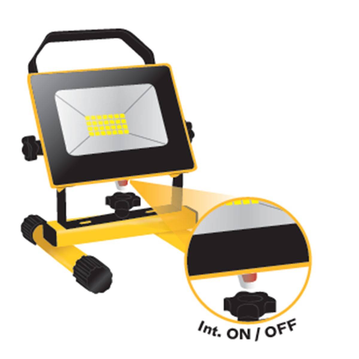 Projecteur LED portable 20W 1800Lm 6500K Extérieur/Intérieur IP65 ASLO - Imagen 5
