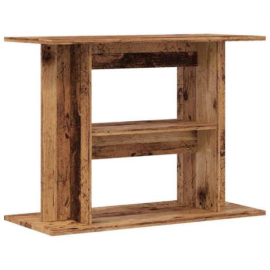 Meuble pour Aquarium Bois avec Rangement 3 Niveaux 80x35x60 cm Bois Ancien - ComfortXL Outdoor Living - Image 2