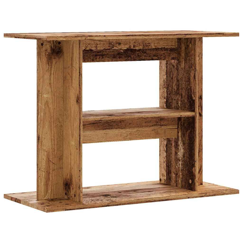 Meuble pour Aquarium Bois avec Rangement 3 Niveaux 80x35x60 cm Bois Ancien - ComfortXL Outdoor Living - Image 6