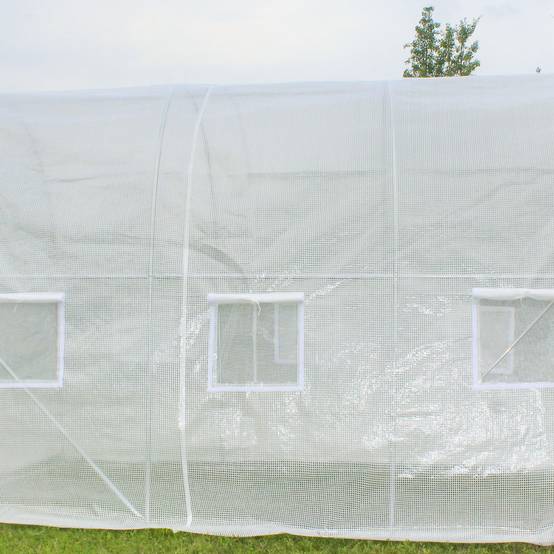 ComfortXL - Bâche de rechange serre tunnel polyéthylène blanc 300 x 200 x 200 cm 6 fenêtres porte zippée - ComfortXL Outdoor Living - Image 9