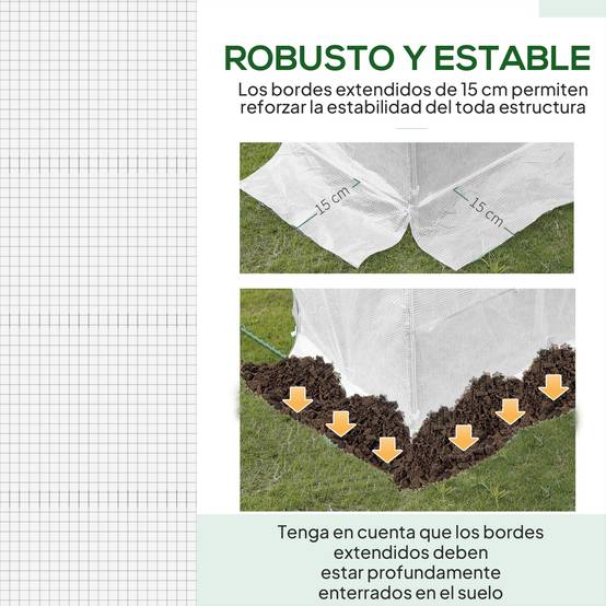 ComfortXL - Bâche de rechange serre tunnel polyéthylène blanc 300 x 200 x 200 cm 6 fenêtres porte zippée - ComfortXL Outdoor Living - Image 7